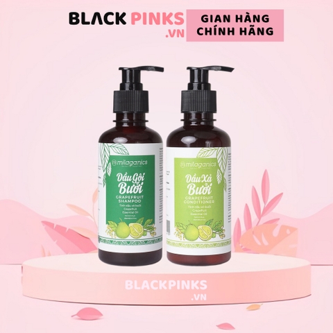 Bộ gội xả Milaganics tinh dầu bưởi kích thích mọc tóc 500ml/chai