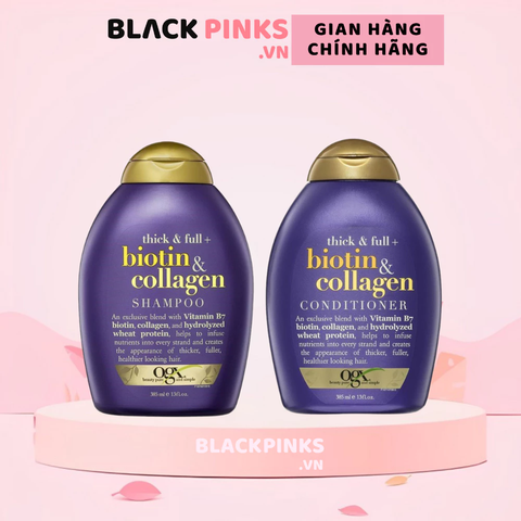 Bộ gội xả OGX Biotin & Collagen làm dày tóc 2x385ml