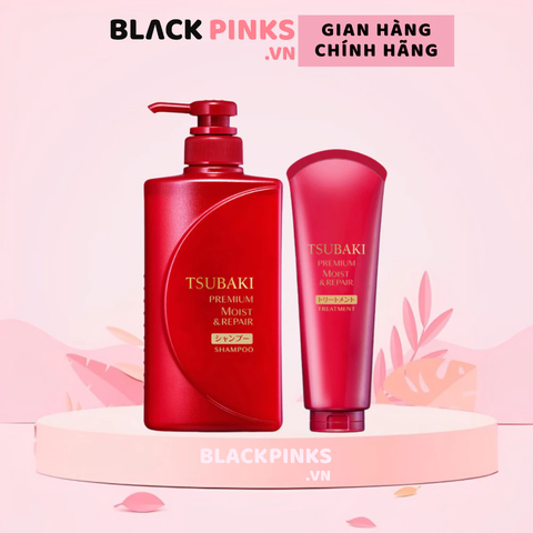 Bộ gội xả Tsubaki dưỡng tóc bóng mượt 490ml + 180g