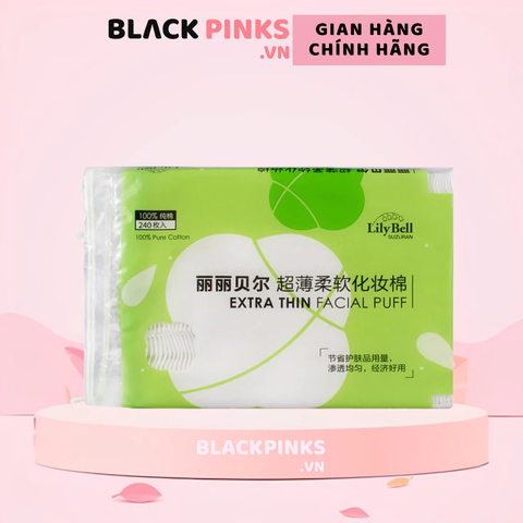 Bông tẩy trang LilyBell vỏ xanh 240 miếng