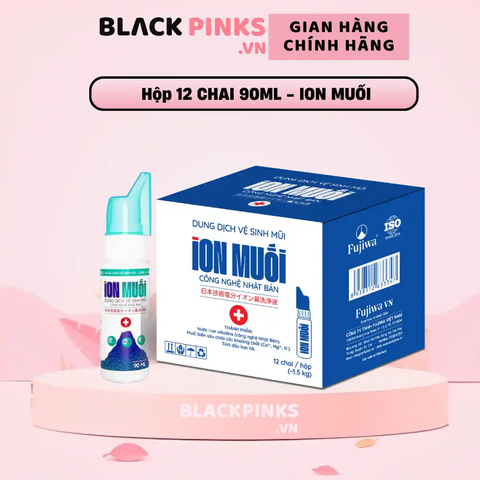 Hộp 12 chai dung dịch vệ sinh mũi Fujisalt I-on muối 90ml