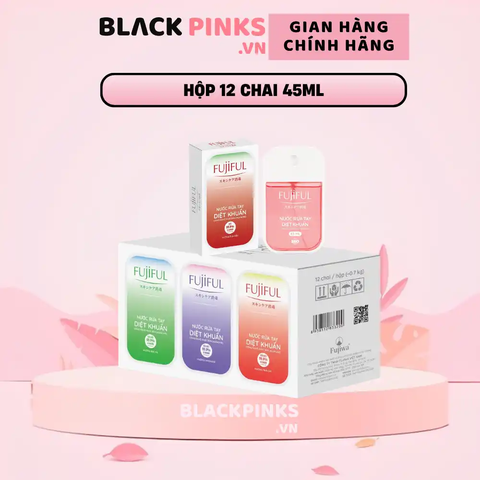 Hộp 12 chai rửa tay diệt khuẩn dưỡng da Fujiful 9 hương 45ml