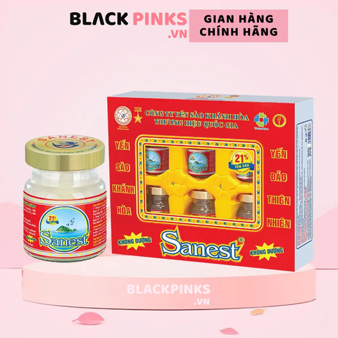 Hộp 6 lọ nước yến sào Khánh Hòa Sanest không đường 70ml