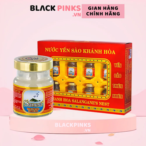 Hộp 8 lọ nước yến sào Khánh Hòa Sanest có đường 70ml