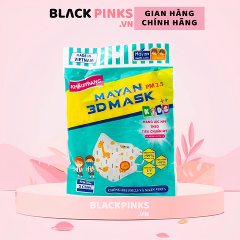 Khấu trang Mayan 3D Pm2.5 kids++ 5 cái (màu ngẫu nhiên)