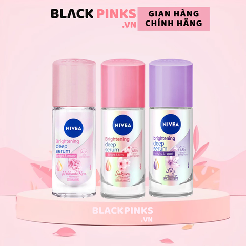 Lăn khử mùi Nivea Serum sáng mịn hương hoa hồng/Sakura 40ml