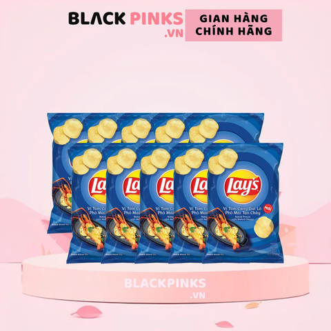 Lốc 10 gói snack khoai tây Lay's Wavy tôm càng phô mai 32g