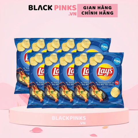 Lốc 10 gói snack khoai tây Lay's tôm càng pho mai 54g