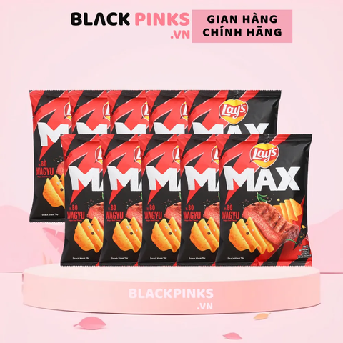 Lốc 10 gói snack khoai tây Lay's Max vị bò Wagyu 45g
