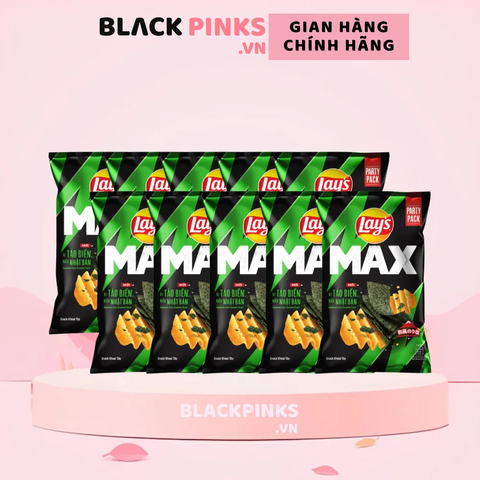 Lốc 10 gói snack khoai tây Lay's Max vị tảo biển kiểu Nhật Bản 42g