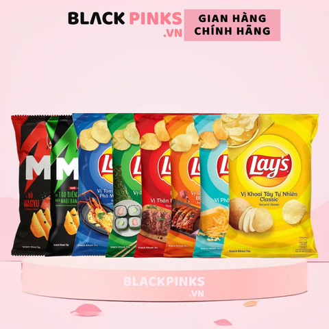 Lốc 10 gói snack khoai tây Lay's mix vị 90g