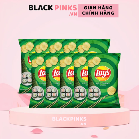 Lốc 10 gói snack khoai tây Lay's vị tảo biển Nori 32g