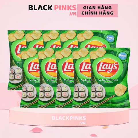 Lốc 10 gói snack khoai tây Lay's vị tảo biển Nori 90g