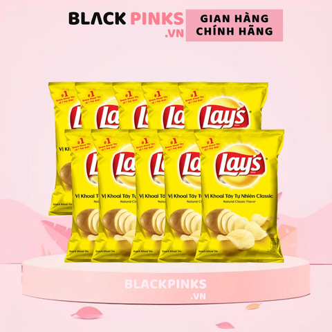 Lốc 10 gói snack khoai tây Lay's vị tự nhiên 32g