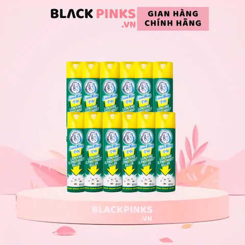 Lốc 12 chai bình xịt ruồi muỗi Lion King 600ml