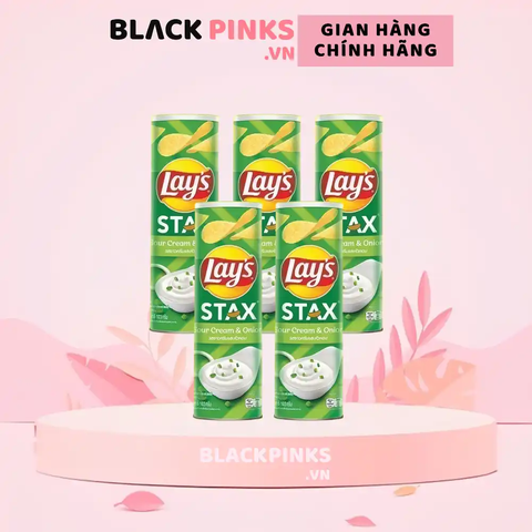 Lốc 5 hộp snack khoai tây Lay's Stax vị kem chua hành 100g