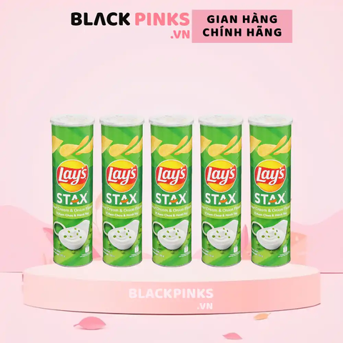 Lốc 5 hộp snack khoai tây Lay's Stax vị kem chua hành 150g