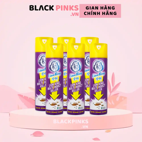 Lốc 6 chai bình xịt ruồi muỗi côn trùng Lion King 600ml