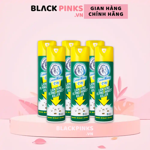 Lốc 6 chai bình xịt ruồi muỗi Lion King 600ml
