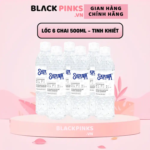Lốc 6 chai nước uống tinh khiết Sapuwa 500ml
