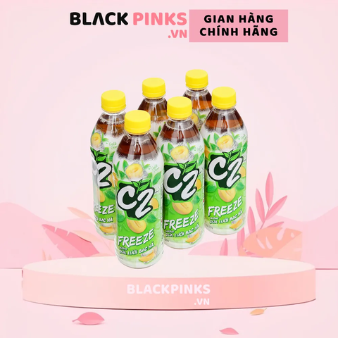 Lốc 6 chai trà đen C2 Freeze hương dưa lưới bạc hà 455ml