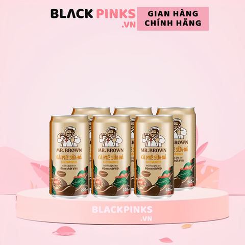 Lốc 6 lon cà phê sữa đá Mr.Brown 240ml