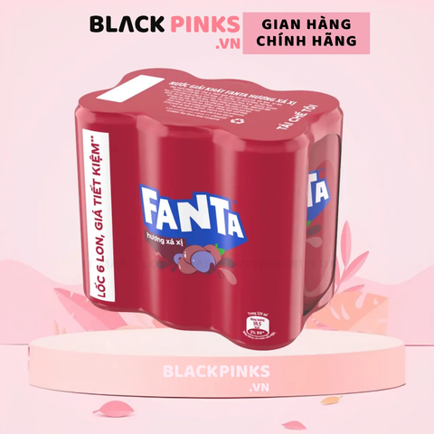 Lốc 6 lon nước ngọt Fanta xá xị 320ml