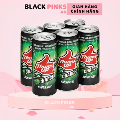 Lốc 6 lon nước tăng lực Thums Up Charged hương kiwi 320ml