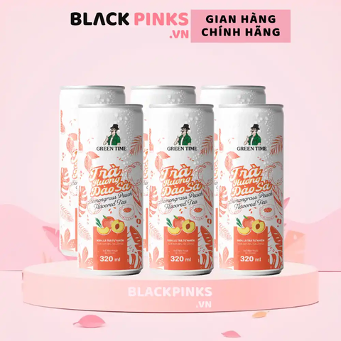 Lốc 6 lon trà Greentime hương đào sả 320ml