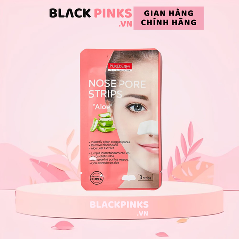 Miếng dán mũi lột mụn Purederm Nha Đam (3 miếng/gói)