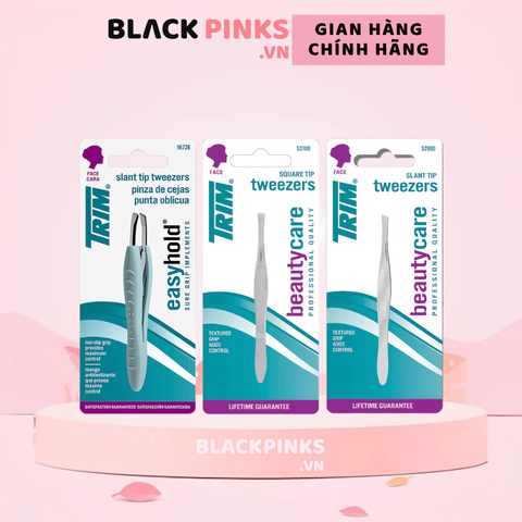 Nhíp nhổ lông mày hiệu TRIM cao cấp - nhíp đầu xéo/đầu vuông/nhíp xéo tay cầm