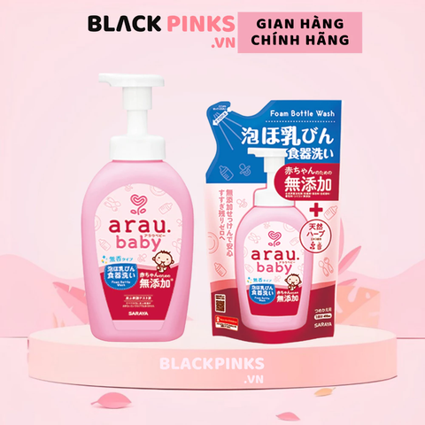 Nước rửa bình thảo mộc Arau Baby - bình 500ml/túi 450ml