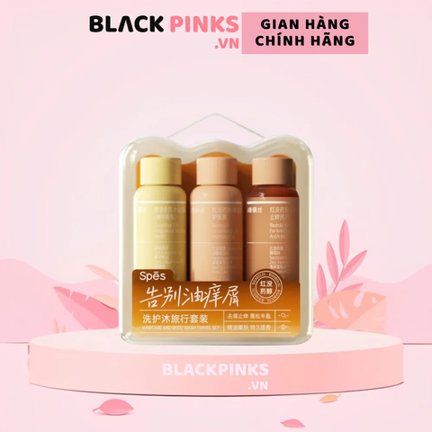 Set 3 sản phẩm gội xả sữa tắm Spes travel kit 50ml