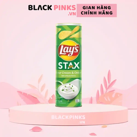 Snack khoai tây Lay's Stax vị kem chua hành hộp 100g