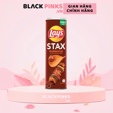 Snack khoai tây Lay's Stax vị thịt nướng BBQ hộp 150g