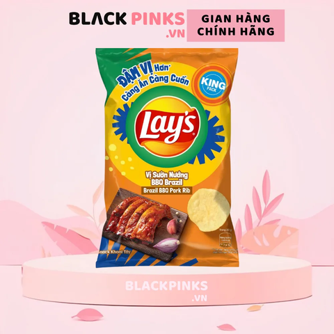 Snack khoai tây Lay's vị sườn nướng BBQ Brazil gói 95g