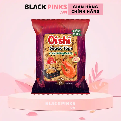 Snack tôm Oishi vị mực nướng muối ớt gói 68g