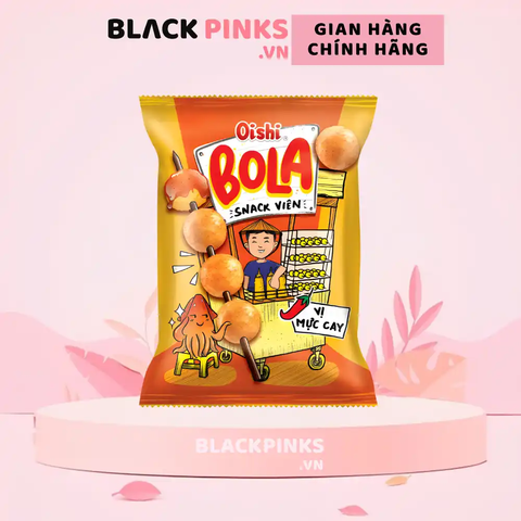 Snack viên Oishi Bola vị mực cay gói 34g