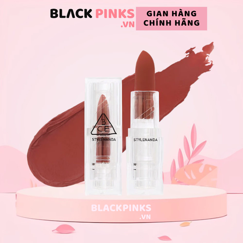 Son thỏi lì 3CE vỏ trong suốt cam đỏ/đỏ mận/đỏ San Hô/đỏ tươi 3.5g