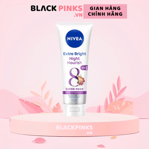 Sữa dưỡng thể Nivea sáng da ban đêm từ 8 Super Food 180ml