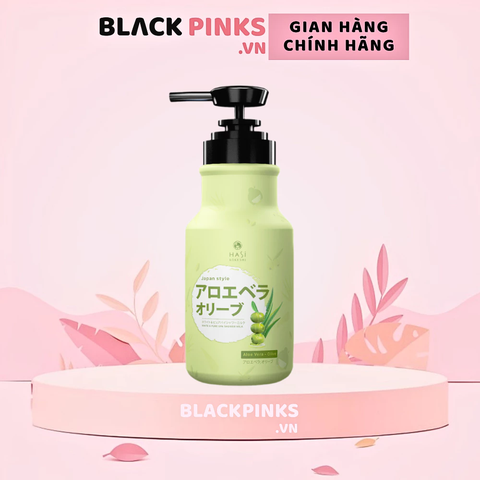 Sữa tắm Hasi Kokeshi nha đam và Olive ẩm mịn da 600ml