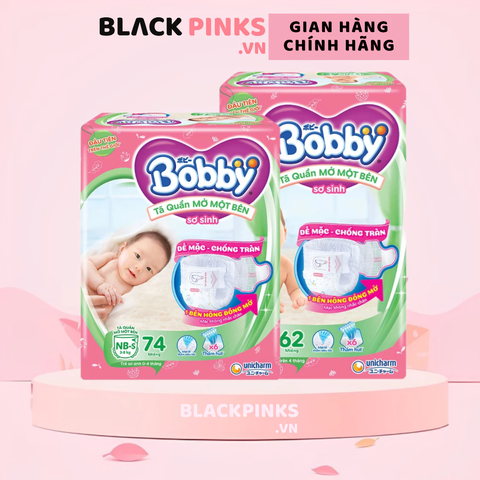 Tã quần mở một bên Bobby size NB-S 74 miếng/S-M 62 miếng dành cho bé từ 3 - 10kg
