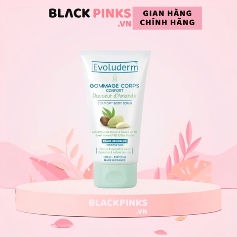 Tẩy da chết toàn thân Evoluderm hạnh nhân cho da nhạy cảm 150ml