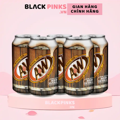 Thùng 12 lon xá xị A&W Root Beer Mỹ 355ml
