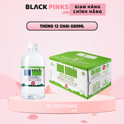 Thùng 12 chai nước muối súc miệng I-on Fujisalt hương bạc hà 680ml