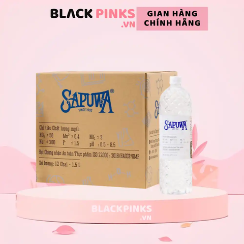 Thùng 12 chai nước uống tinh khiết Sapuwa 1500ml