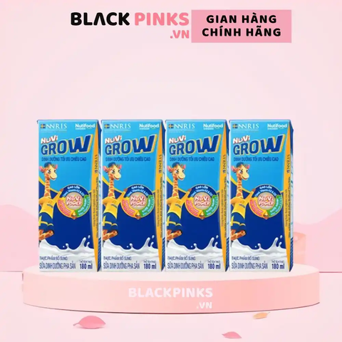 [Thùng 12 lốc] Sữa pha sẵn Nutifood NuVi Grow 110ml và 180ml (lốc 4 hộp)