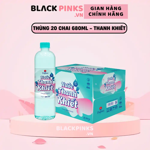Thùng 20 chai nước thanh khiết pha sữa và uống thuốc Fujiwa 680ml