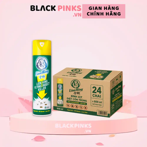 Thùng 24 chai bình xịt ruồi muỗi Lion King 600ml