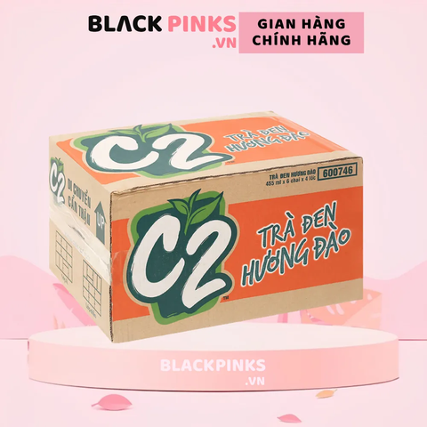 Thùng 24 chai hồng trà C2 vị đào 455ml